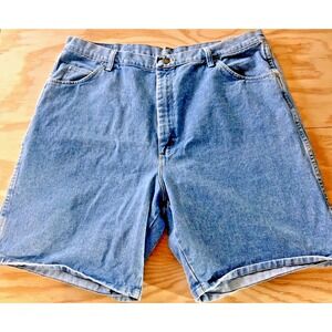Vintage Wrangler Denim Shorts Mens 34 Light Wash Relaxed Fit Western Jean Shorts